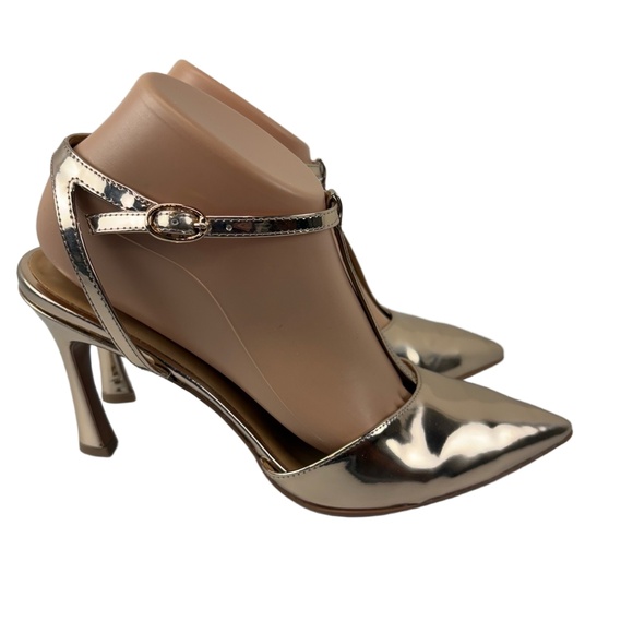 Naturalizer Womens 8.5W Rose Gold Astrid Pump T Strap Pointed Toe Heels - Picture 5 of 9